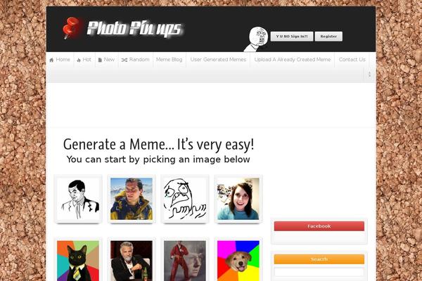 photopinups.org site used Memepress