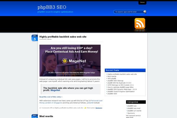 phpbb3seo.com site used Adsensationblue