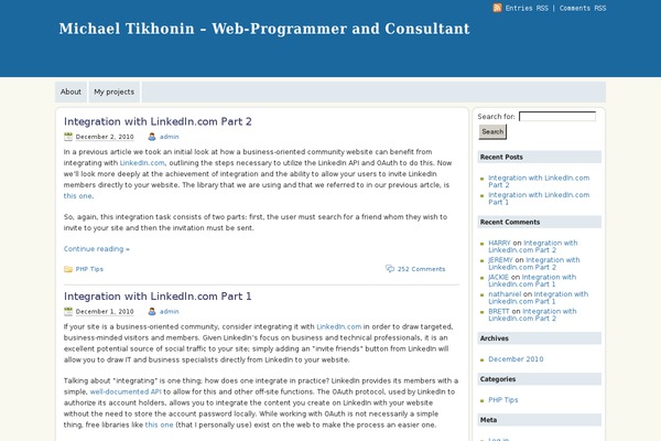 WordPress website example screenshot