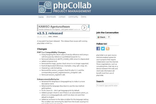 phpcollab.com site used Phpcollab
