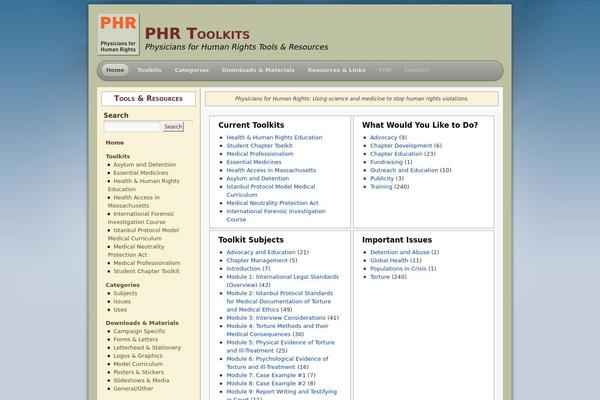 phrtoolkits.org site used Twentyten-toolkits