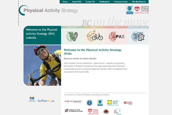 physicalactivitystrategy.ca site used Pas