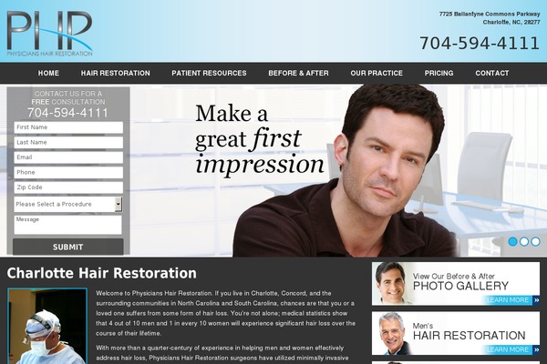 physicianshairrestoration.com site used Physicianshairrestoration