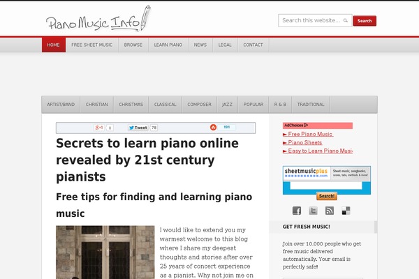 pianomusicinfo.com site used Pink-personal-blogily
