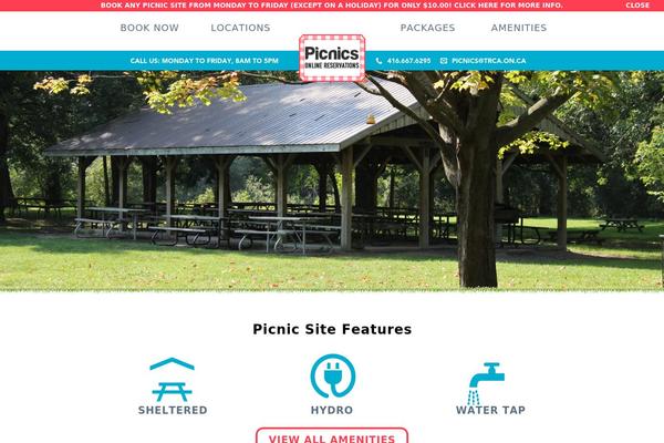 picnics.ca site used Trca-picnics