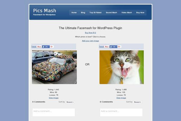 Site using PicsMash plugin