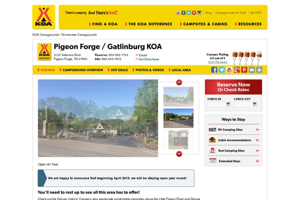 pigeonforgekoa.com site used Klassio