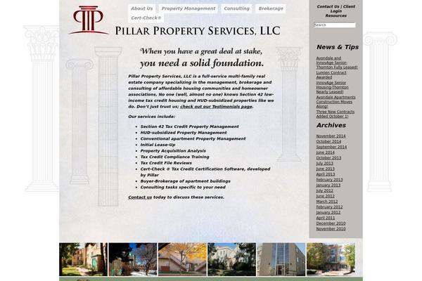 Pillar theme site design template sample