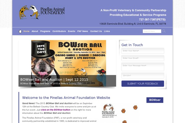 pinellasanimalfoundation.org site used Divi