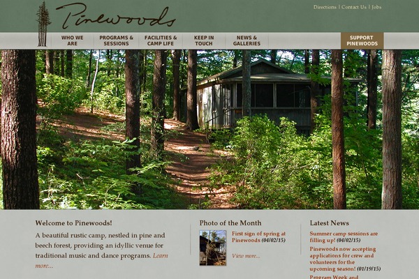 pinewoods.org site used Pinewoods