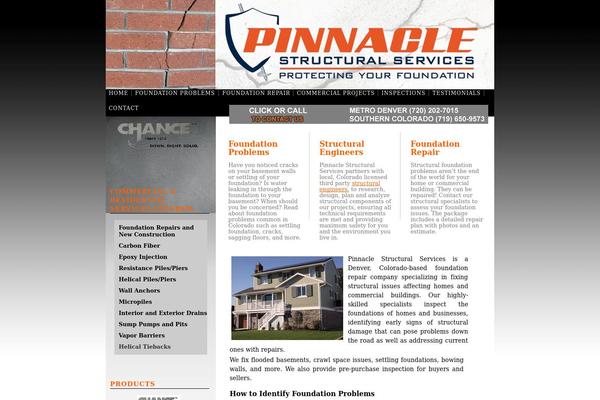 Pinnacle theme site design template sample