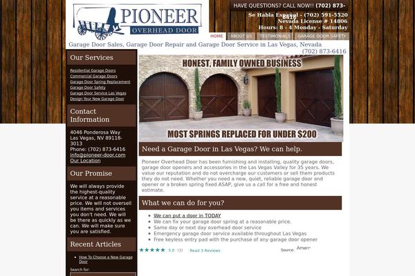 Pioneer theme site design template sample