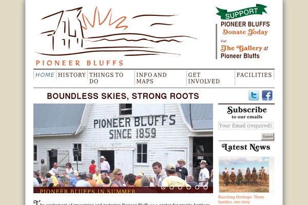 pioneerbluffs.org site used Pioneer-bluffs