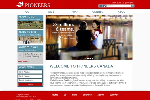 pioneers.ca site used Pioneers