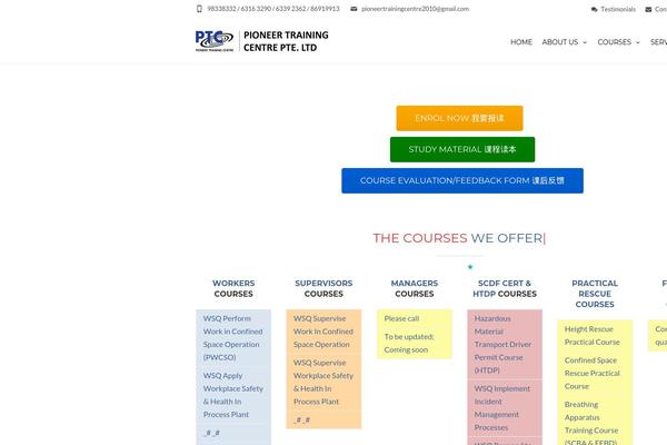 pioneertrainingcentre.com site used Ptc