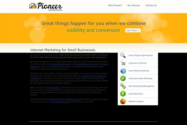 Pioneer theme site design template sample