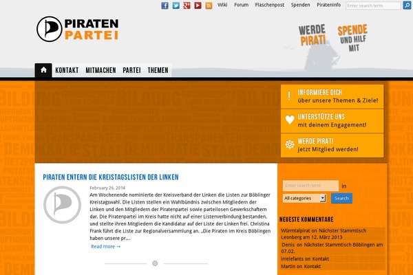 piratenpartei-bb.de site used Piratenkleider