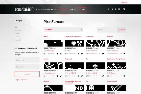 pixelfurnace.com site used Gameband
