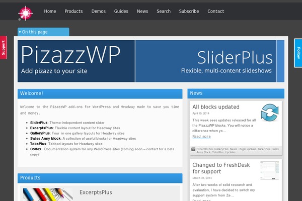 Site using Pizazzwp-libs plugin