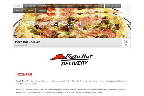 pizzahut-specials.com site used Clear Style