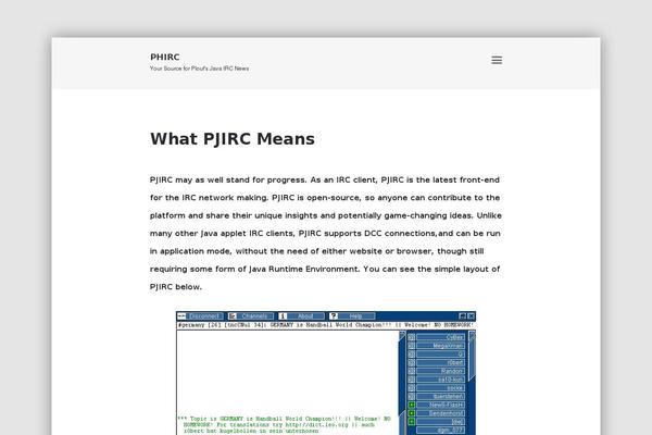 pjirc.com site used Tempo