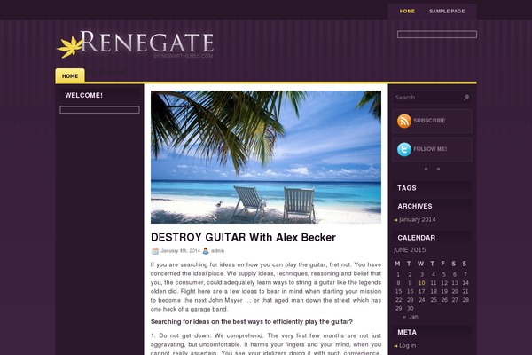 Renegate theme site design template sample