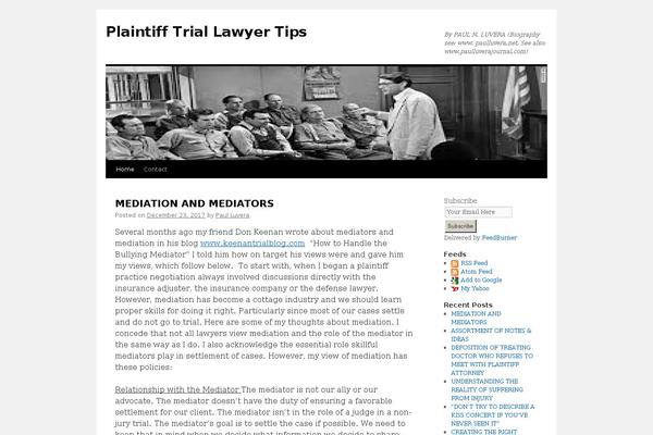plaintifftriallawyertips.com site used Nisarg-child