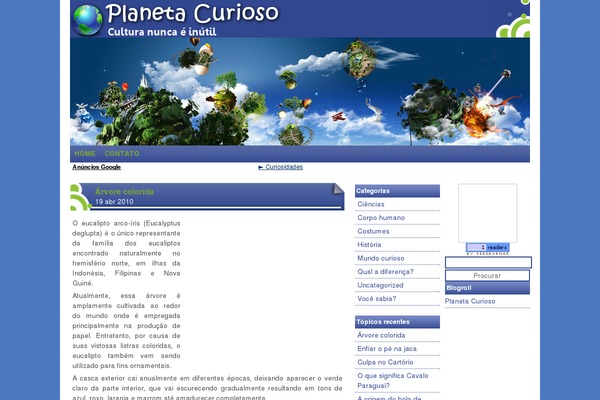 planetacurioso.com.br site used Blue Theme