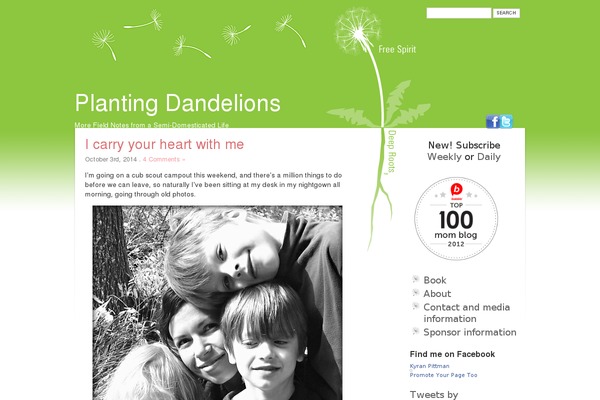 plantingdandelions.com site used Pretty Theme