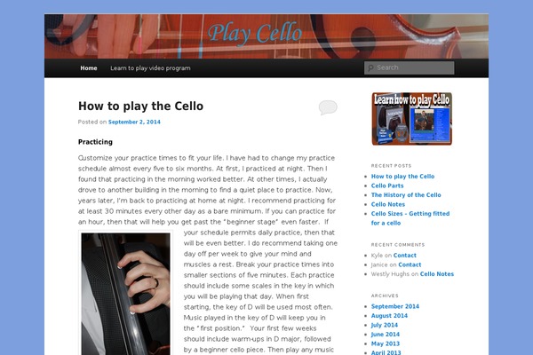 play-cello.com site used Playcello