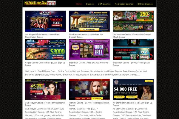 play4millions.com site used Play4millions-theme