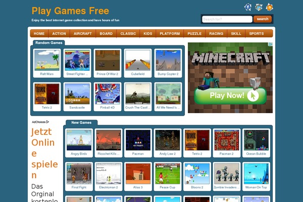 Wtb Game theme site design template sample