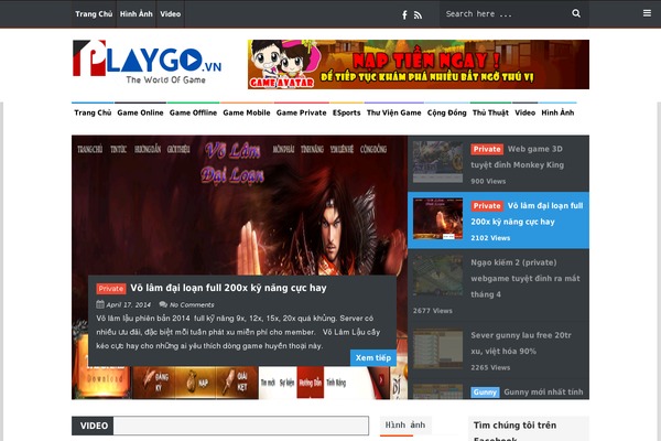 playgo.vn site used NewsZone