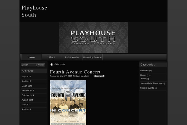 playhousesouth.org site used raindrops