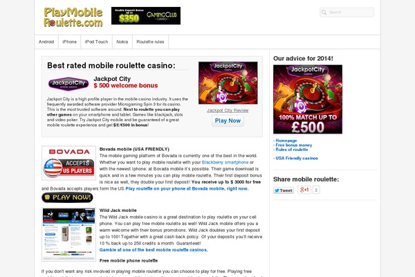 playmobileroulette.com site used Flytonic Theme