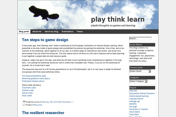 playthinklearn.net site used HappenStance
