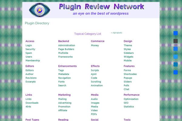 pluginreview.net site used Network-skin