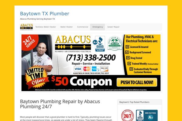 plumberbaytown.com site used Bootville