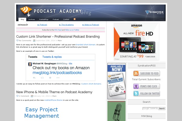 podcastacademy.com site used Mwgblog