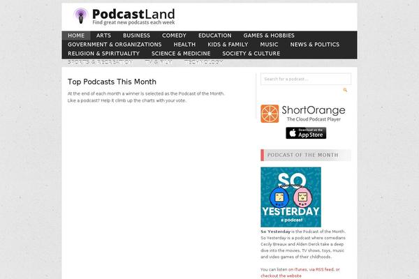 podcastland.com site used Megamag-child