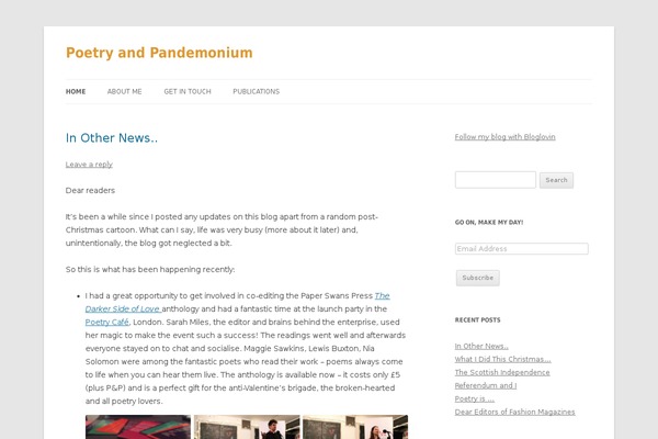 Twenty Twelve theme site design template sample