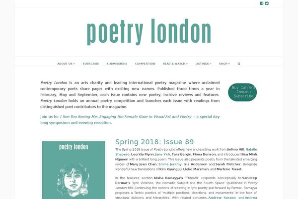 poetrylondon.co.uk site used X | The Theme