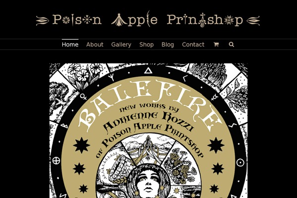 poisonappleprintshop.com site used Avada
