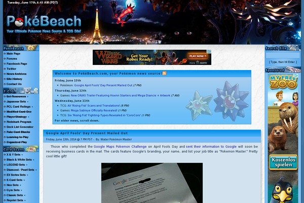 pokebeach.com site used Pokebeach