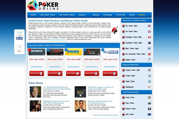 poker-online.com site used Poker-theme