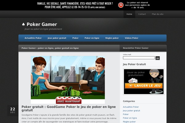 pokergamer.fr site used Poker