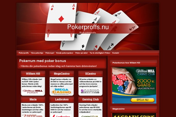 pokerproffs.nu site used Poker-theme