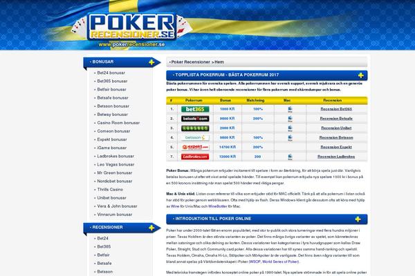 pokerrecensioner.se site used Pokereyenod