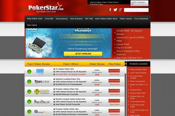 pokerstar.com site used Poker