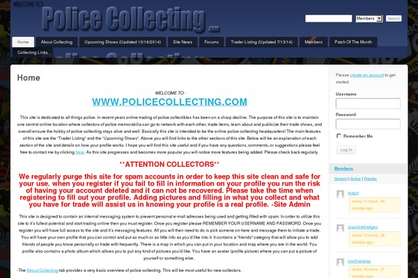 policecollecting.com site used BuddyPress Colours